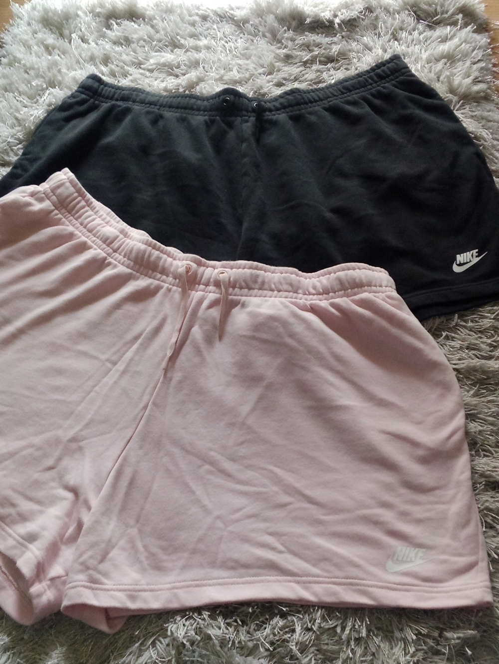 Nike Black and Light Pink Women's Athletic Shorts Set